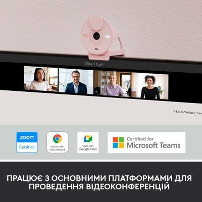 Вебкамера Logitech Brio 300 FHD Rose (960-001448)