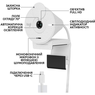 Веб-камера Logitech Brio 300 FHD White (960-001442)