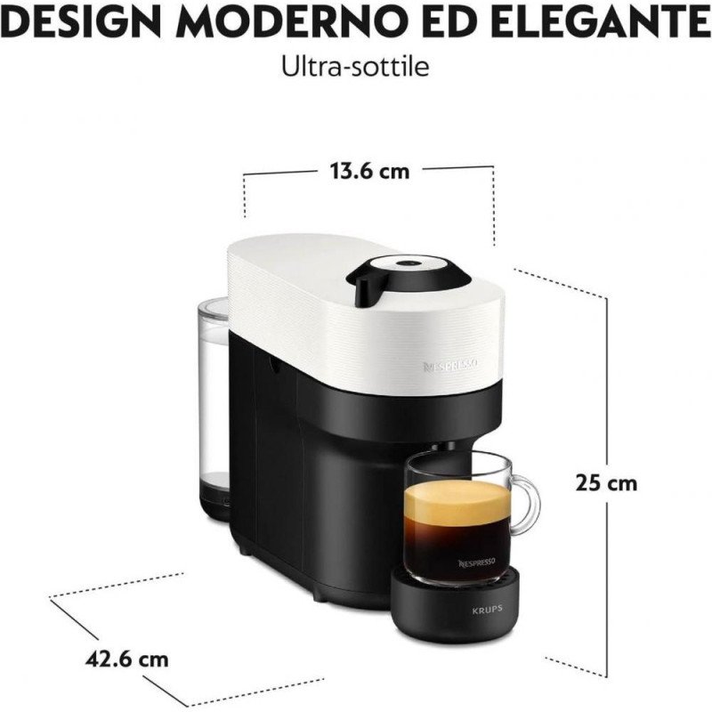 Капсульна кавоварка еспресо Krups Nespresso Vertuo Pop Coconut White XN9201
