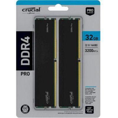 Пам'ять для настільних комп'ютерів Crucial 32 GB (2x16GB) DDR4 3200 MHz Pro (CP2K16G4DFRA32A)
