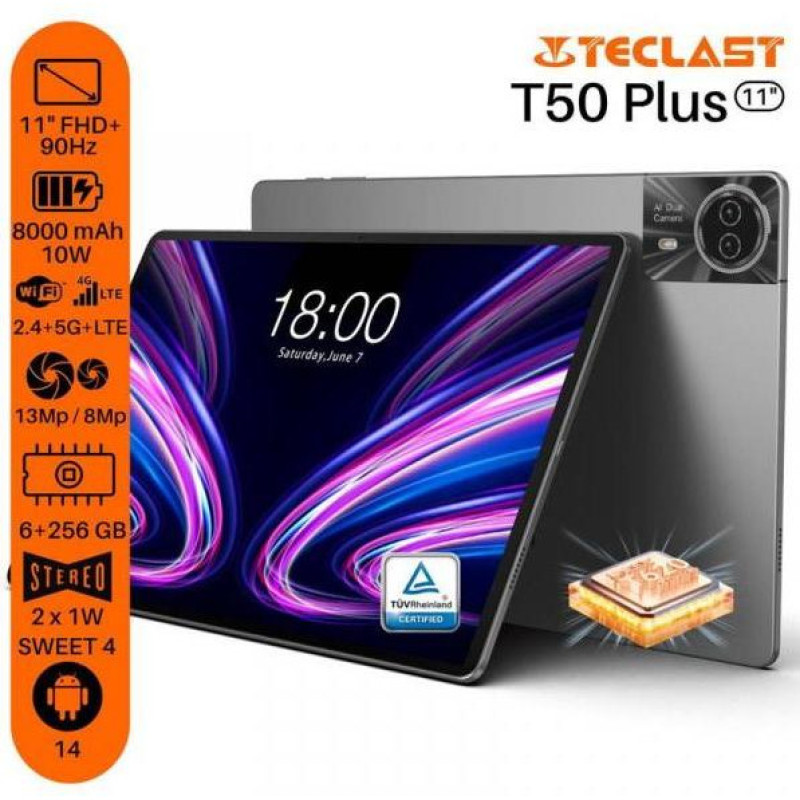 Планшет Teclast T50 Plus 6/256GB 4G Dual Sim Grey (G2A1/TL-112546)