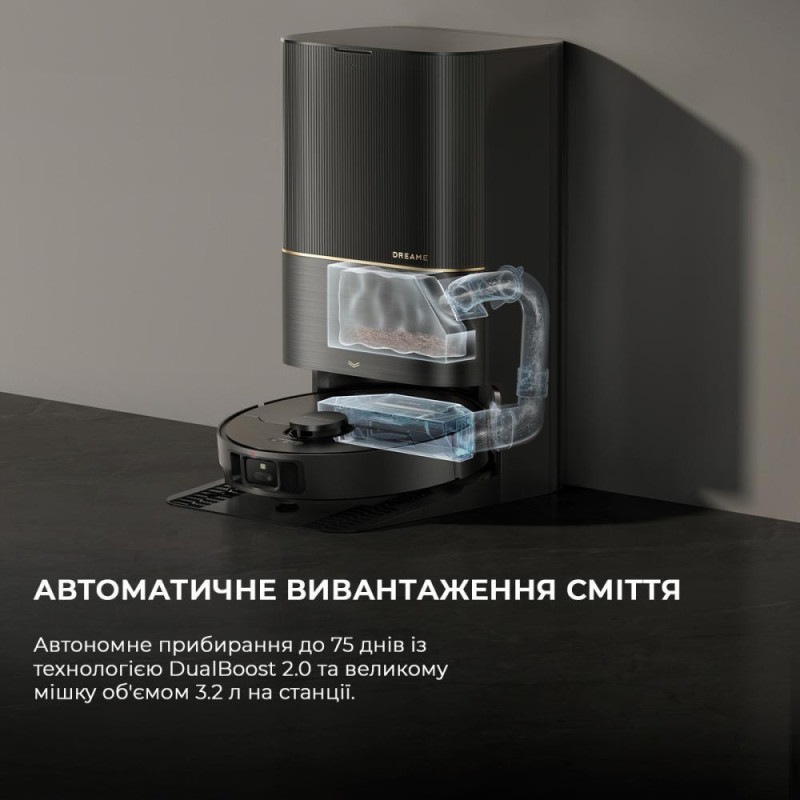 Робот-пилосос з вологим прибиранням Dreame X40 Ultra Complete Black