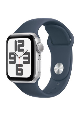 Смарт-годинник Apple Watch SE 2 GPS + Cellular 44mm Silver Aluminum Case w. Storm Blue Sport Band - M/L (MRHH3)