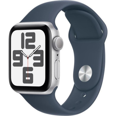 Смарт-годинник Apple Watch SE 2 GPS + Cellular 44mm Silver Aluminum Case w. Storm Blue Sport Band - M/L (MRHH3)