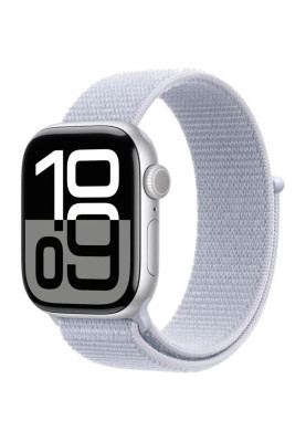 Смарт-годинник Apple Watch Series 10 GPS + Cellular 42mm Silver Aluminum Case w. Blue Cloud S. Loop (MWX53)