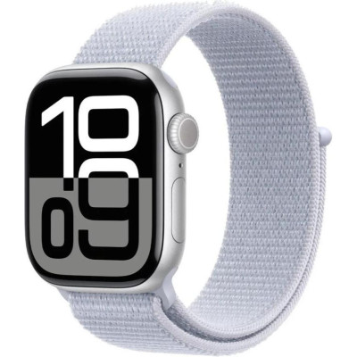 Смарт-годинник Apple Watch Series 10 GPS + Cellular 42mm Silver Aluminum Case w. Blue Cloud S. Loop (MWX53)