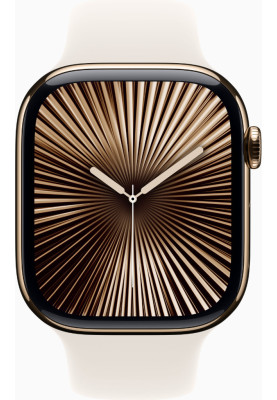 Смарт-годинник Apple Watch Series 10 GPS + Cellular 46mm Gold Titanium Case w. Starlight Sport Band - S/M (MWYX3)