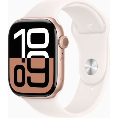 Смарт-годинник Apple Watch Series 10 GPS 46mm Rose Gold Alu. Case w. Light Blush Sport Band - M/L (MWWU3)