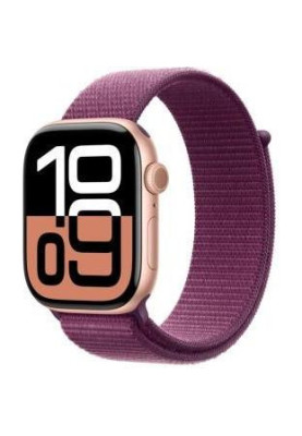 Смарт-годинник Apple Watch Series 10 GPS 46mm Rose Gold Aluminum Case w. Plum Sport Loop (MWWV3)