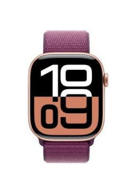 Смарт-годинник Apple Watch Series 10 GPS 46mm Rose Gold Aluminum Case w. Plum Sport Loop (MWWV3)