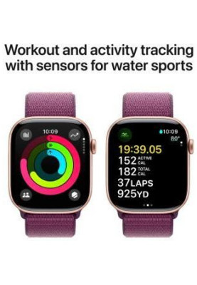 Смарт-годинник Apple Watch Series 10 GPS 46mm Rose Gold Aluminum Case w. Plum Sport Loop (MWWV3)