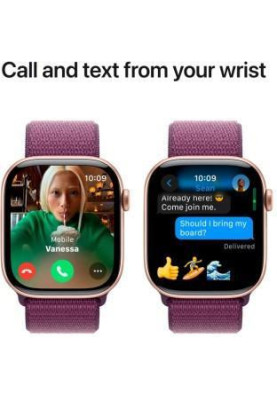 Смарт-годинник Apple Watch Series 10 GPS 46mm Rose Gold Aluminum Case w. Plum Sport Loop (MWWV3)