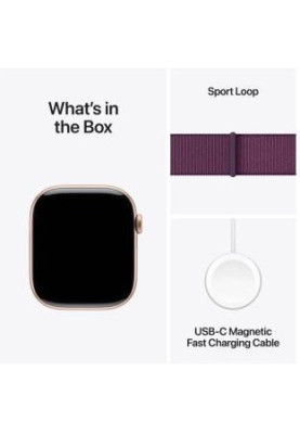 Смарт-годинник Apple Watch Series 10 GPS 46mm Rose Gold Aluminum Case w. Plum Sport Loop (MWWV3)