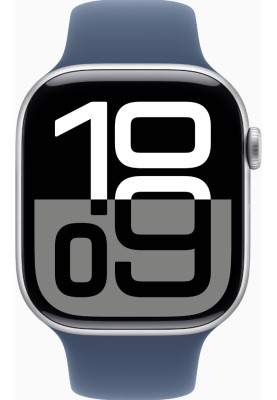 Смарт-годинник Apple Watch Series 10 GPS 46mm Silver Alu. Case w. Denim Sport Band - S/M (MWWL3)