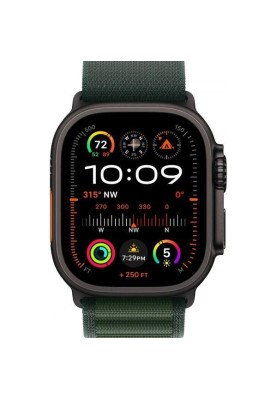 Смарт-годинник Apple Watch Ultra 2 GPS + Cellular 49mm Black Titan. Case w. Dark Green Alpine Loop - Medium (MX4R3)