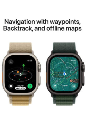 Смарт-годинник Apple Watch Ultra 2 GPS + Cellular 49mm Black Titan. Case w. Dark Green Alpine Loop - Medium (MX4R3)