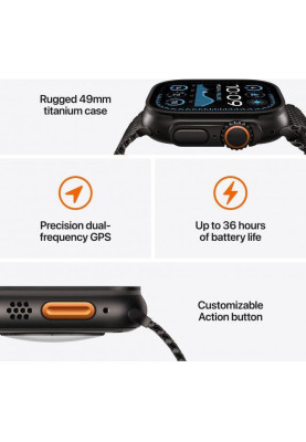 Смарт-годинник Apple Watch Ultra 2 GPS + Cellular 49mm Black Titan. Case w. Dark Green Alpine Loop - Medium (MX4R3)