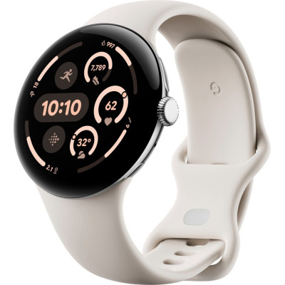 Смарт-годинник Google Pixel Watch 3 45 mm Wi-Fi Polished Silver Aluminum Case/Porcelain Active Band