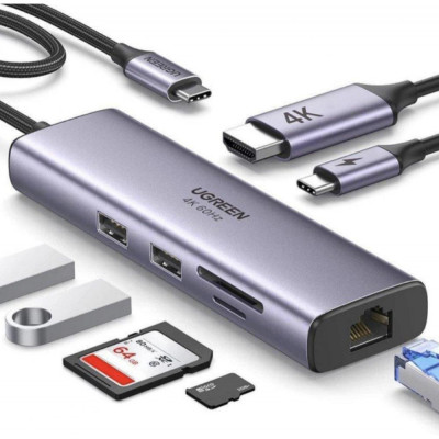 Мультипортовий адаптер UGREEN CM512 Gray (60515)