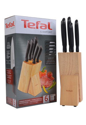 Набір ножів Tefal Comfort з підставкою 6 предметів K221SA14