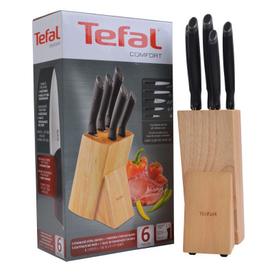 Набір ножів Tefal Comfort з підставкою 6 предметів K221SA14
