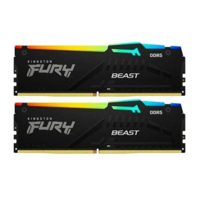 Пам'ять для настільних комп'ютерів Kingston FURY 64 GB (2x32GB) DDR5 6000 MHz Beast RGB (KF560C40BBAK2-64)