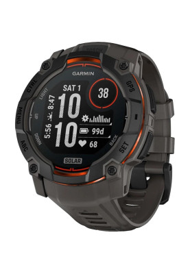 Смарт-годинник Garmin Instinct 3 50mm Solar Black with Charcoal Band (010-02935-00)