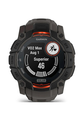Смарт-годинник Garmin Instinct 3 50mm Solar Black with Charcoal Band (010-02935-00)