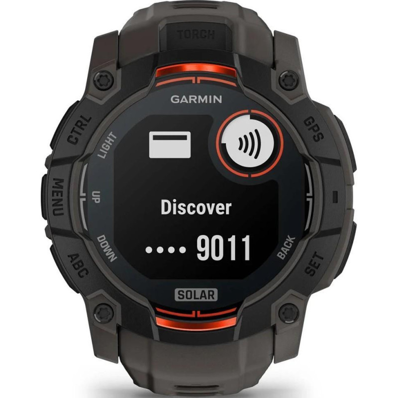 Смарт-годинник Garmin Instinct 3 50mm Solar Black with Charcoal Band (010-02935-00)