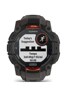 Смарт-годинник Garmin Instinct 3 50mm Solar Black with Charcoal Band (010-02935-00)