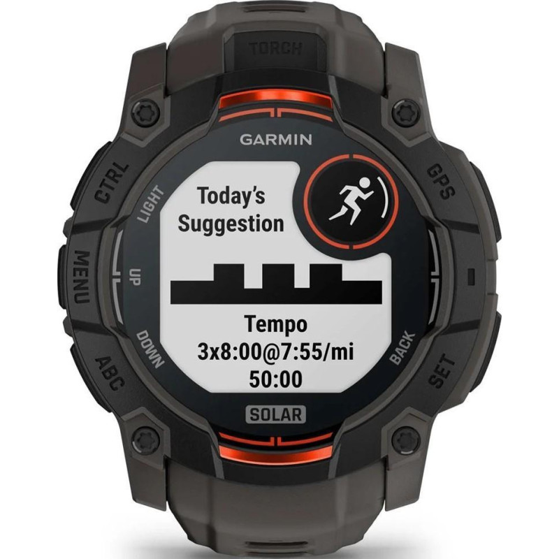Смарт-годинник Garmin Instinct 3 50mm Solar Black with Charcoal Band (010-02935-00)