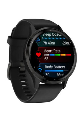 Смарт-годинник Garmin Venu 3 Slate Stainless Steel Bezel with Black Case and Silicone Band (010-02784-01/51/41)