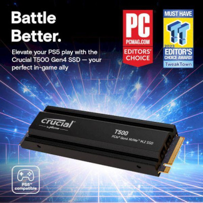SSD накопичувач Crucial T500 1 TB with Heatsink (CT1000T500SSD5)