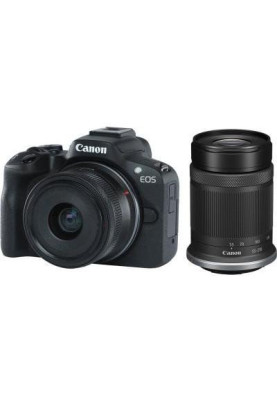 Бездзеркальний фотоапарат Canon EOS R50 kit RF-S 18-45mm IS STM + RF-S 55-210mm IS STM Black (5811C034)