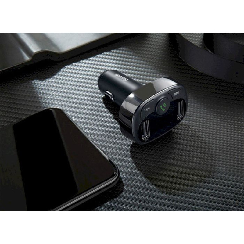 FM-трансмітер Baseus FM Launcher S-09 2.4A 2USB Black (CCMT000301)