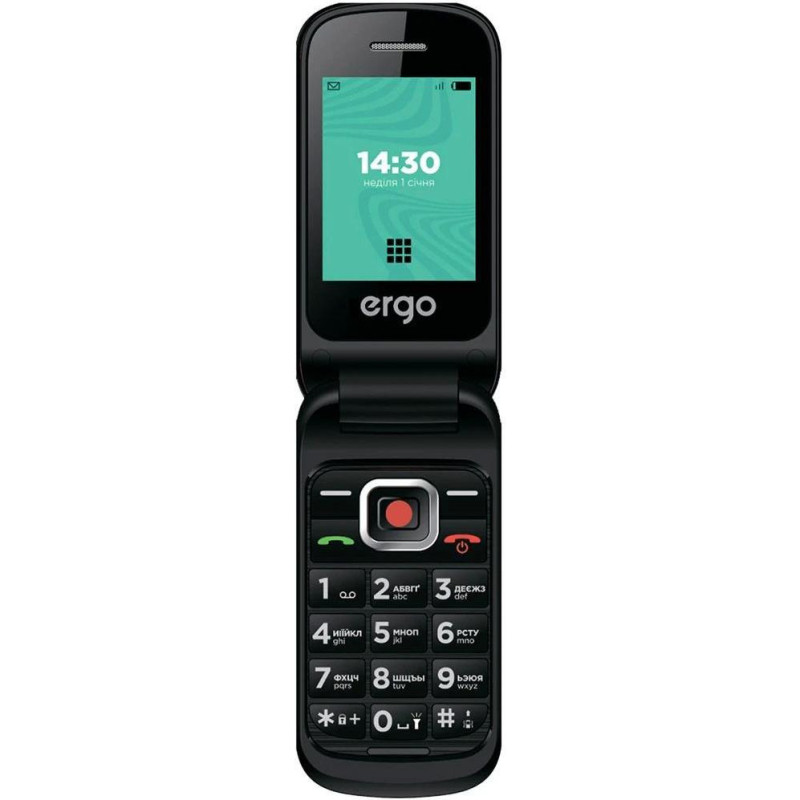 Мобільний телефон (бабушкофон) ERGO F241 Black