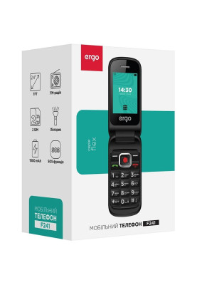 Мобільний телефон (бабушкофон) ERGO F241 Black