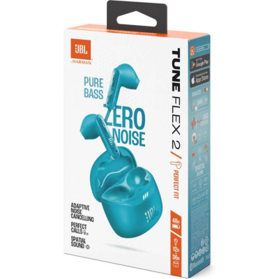 Навушники TWS JBL Tune Flex 2 Turquoise (JBLTFLEX2TQE)