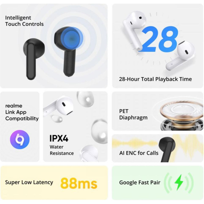 Навушники TWS realme Buds T01 Black