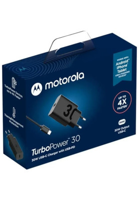 Мережевий зарядний пристрій Motorola TurboPower 30W Black Type-C to Type-C cable (SJMC302)