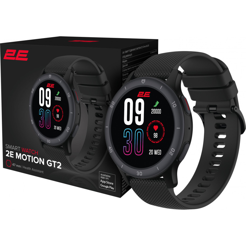 Смарт-годинник 2E Motion GT2 47mm Black (2E-CWW21BK)