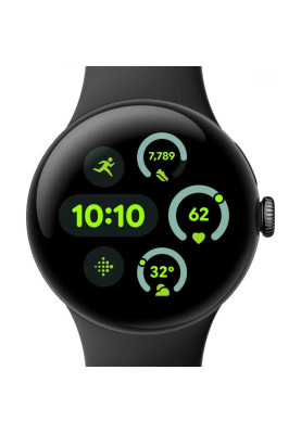 Смарт-годинник Google Pixel Watch 3 45 mm Wi-Fi Matte Black Aluminum Case/Obsidian Active Band