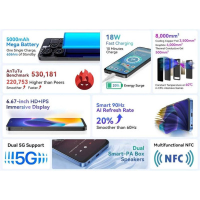 Смартфон Blackview Shark 9 8/256GB Ethereal Blue Смартфон Blackview Shark 9 8/256GB Ethereal Blue