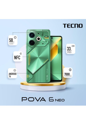 Смартфон Tecno Pova 6 Neo LI6 8/128GB Comet Green (4894947021039)