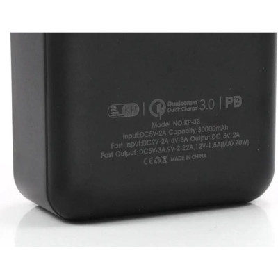 Зовнішній акумулятор (павербанк) KING POWER KP-33 30000mAh 20W Black