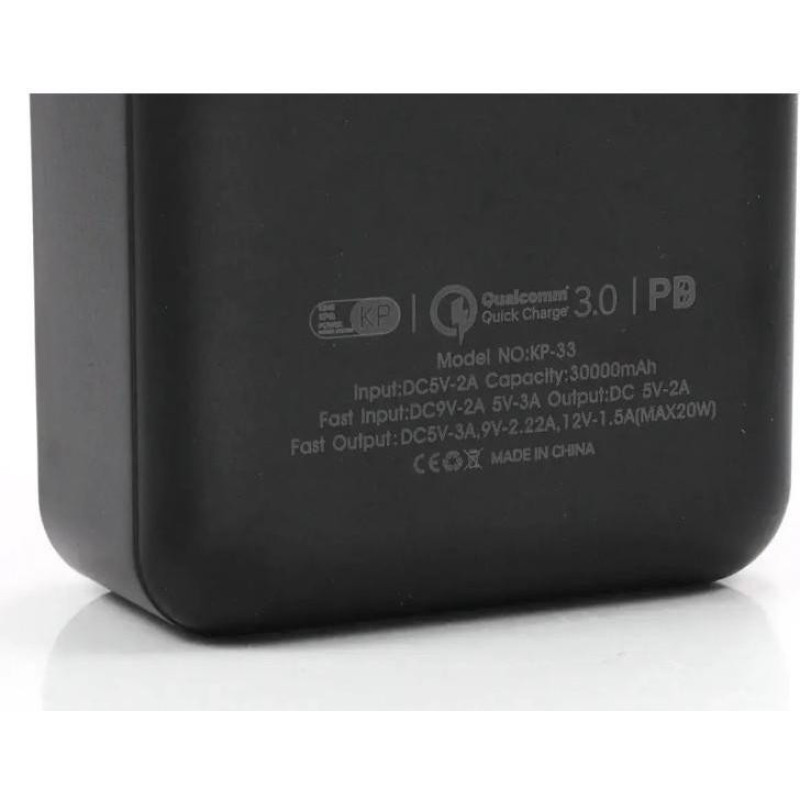 Зовнішній акумулятор (павербанк) KING POWER KP-33 30000mAh 20W Black