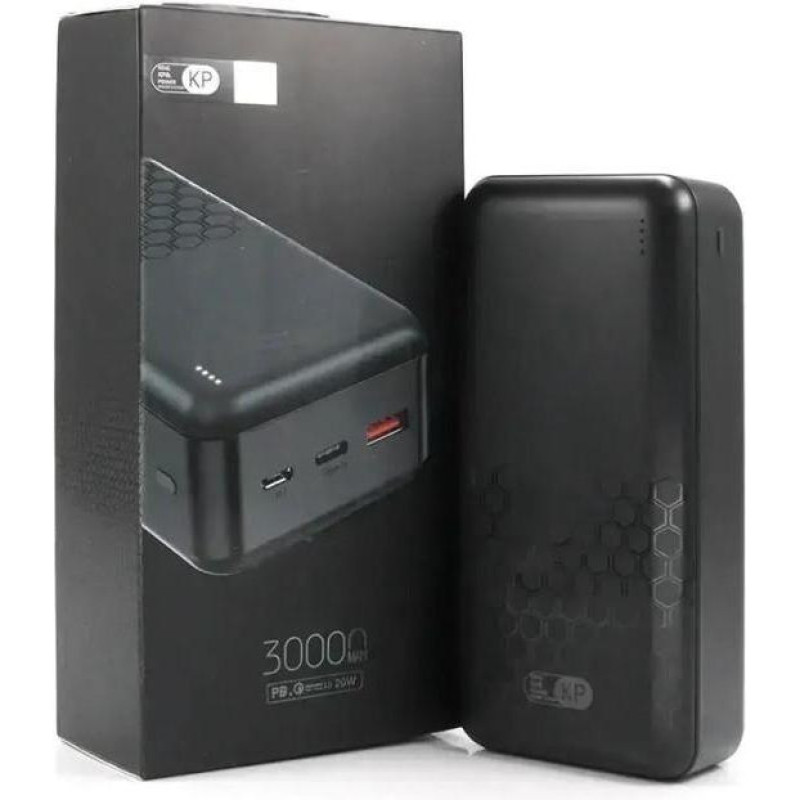 Зовнішній акумулятор (павербанк) KING POWER KP-33 30000mAh 20W Black