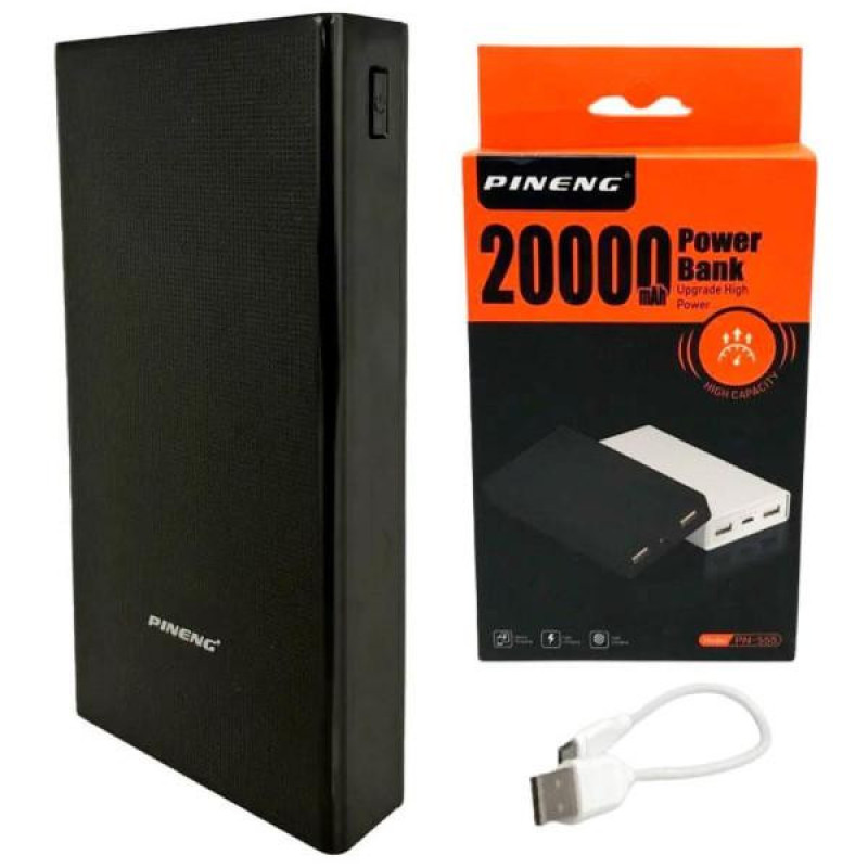 Зовнішній акумулятор (павербанк) PINENG PN-555 20000mAh 10.5W Black