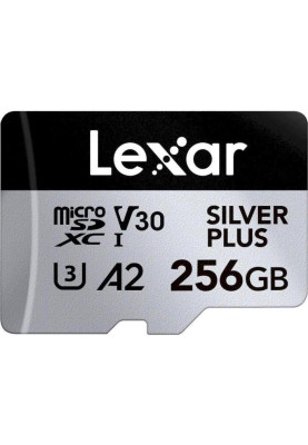 Карта пам'яті Lexar 256 GB microSDXC Professional Silver Plus UHS-I U3 V30 A2 Class 10 (LMSSIPL256G-BNANG)