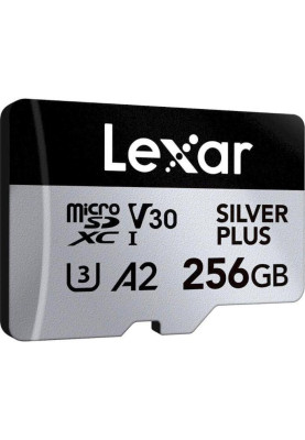Карта пам'яті Lexar 256 GB microSDXC Professional Silver Plus UHS-I U3 V30 A2 Class 10 (LMSSIPL256G-BNANG)